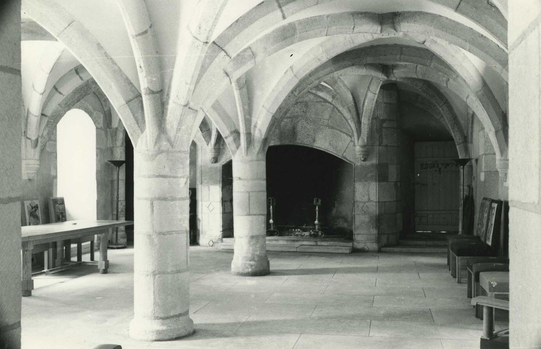 Château de la Forêt-Grailly : Grande salle du rez-de-chaussée dite « salle des gardes », vue générale