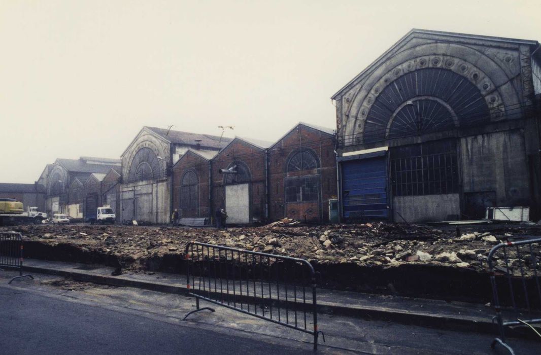 Ateliers Célestin Gérard, devenus Société française de matériel agricole et industriel, puis usine Case : Halles de fonderie, forge et chaudronnerie, ensemble est, vue générale