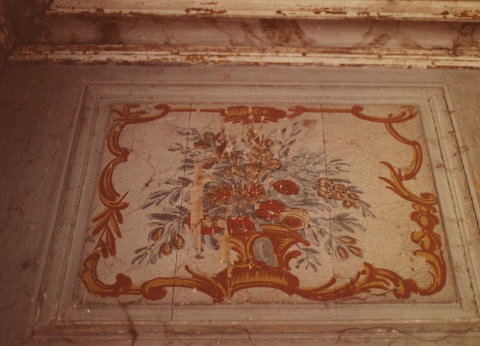 Château de Chabanoles : Salon, rez-de-chaussé, peinture monumentale, détail