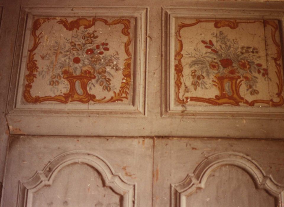 Château de Chabanoles : Salon, rez-de-chaussé, peinture monumentale, détail