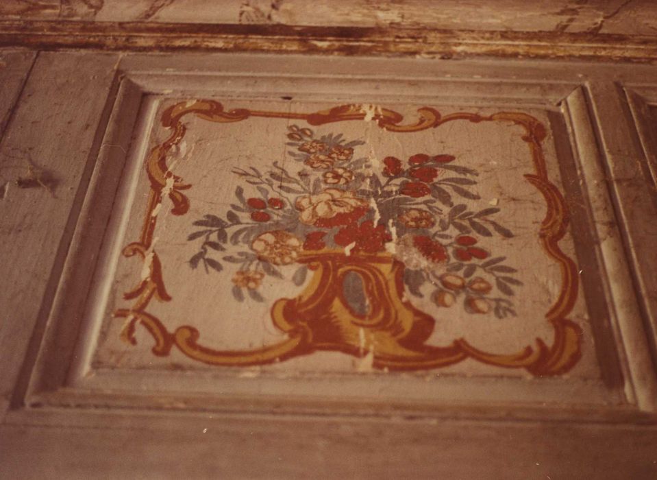 Château de Chabanoles : Salon, rez-de-chaussé, peinture monumentale, détail