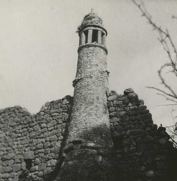 Ruines du bâtiment dit La Préfecture : Vue générale de la cheminée