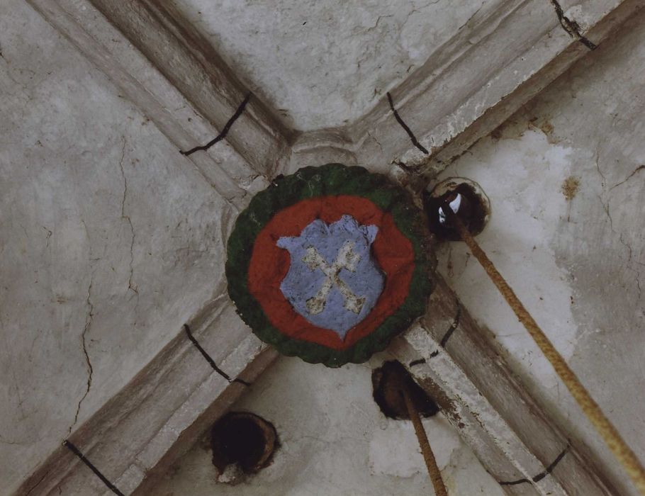 Eglise Saint-Paul : Voûte du clocher, détail de la clef de voûte