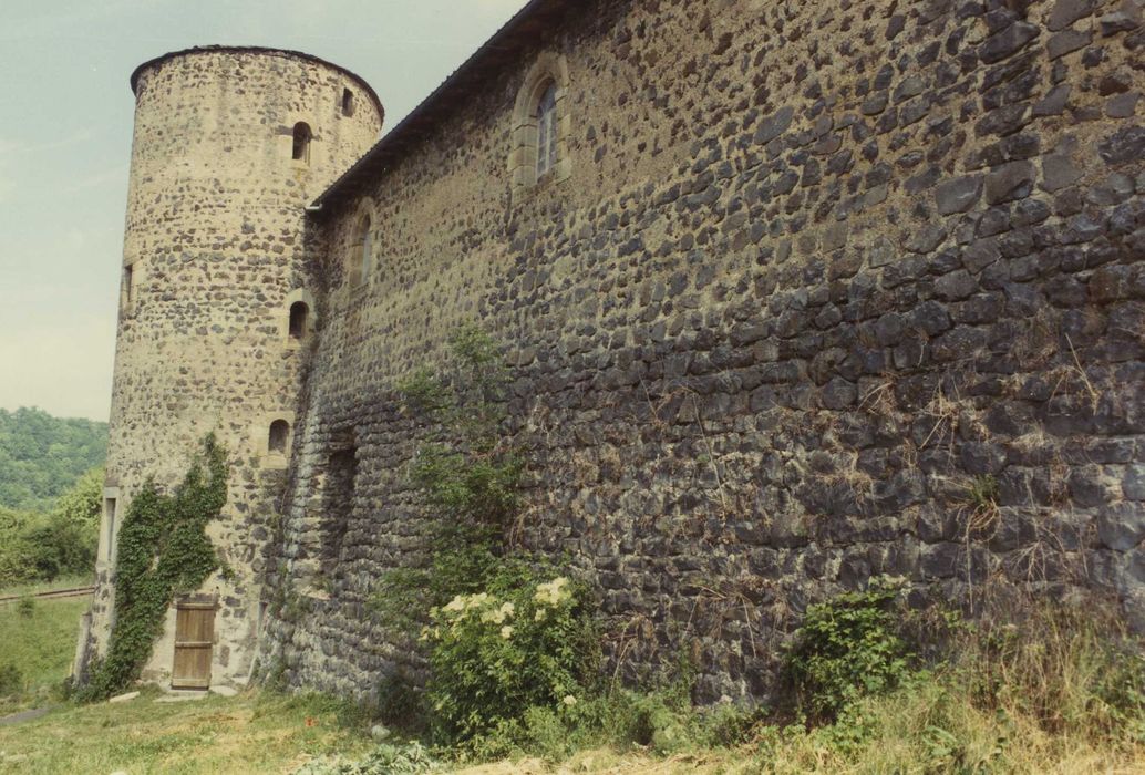 Château et son enceinte : Courtine sud, tour sud-ouest, vue partielle