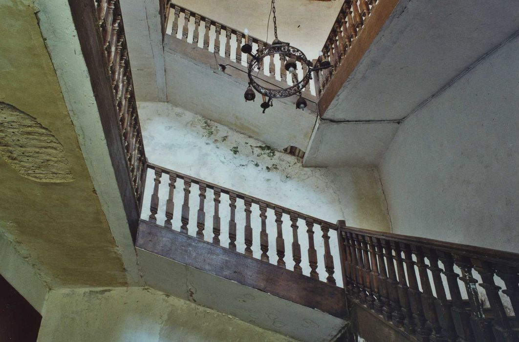 Château de Séneujols : Escalier, vue générale