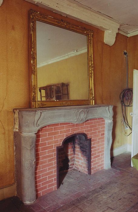 Château des Ternes : 3e étage, chambre « à la coquille », cheminée, vue générale