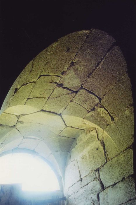 Château fort de Naucase ou Naucaze : Ecurie, détail d’une baie côté nord