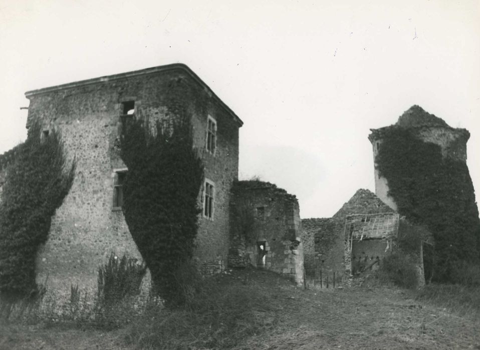 Château de la Prune-au-Pot : Tour carrée, façades sud et ouest, vue générale