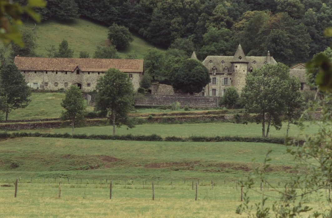 Château de la Laubie : Vue générale du château dans son environnement depuis le Sud