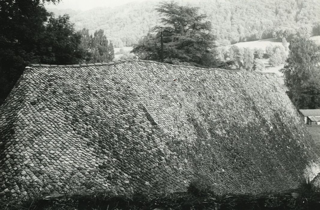 Domaine du Martinet : Grange, toiture, versant ouest, vue générale