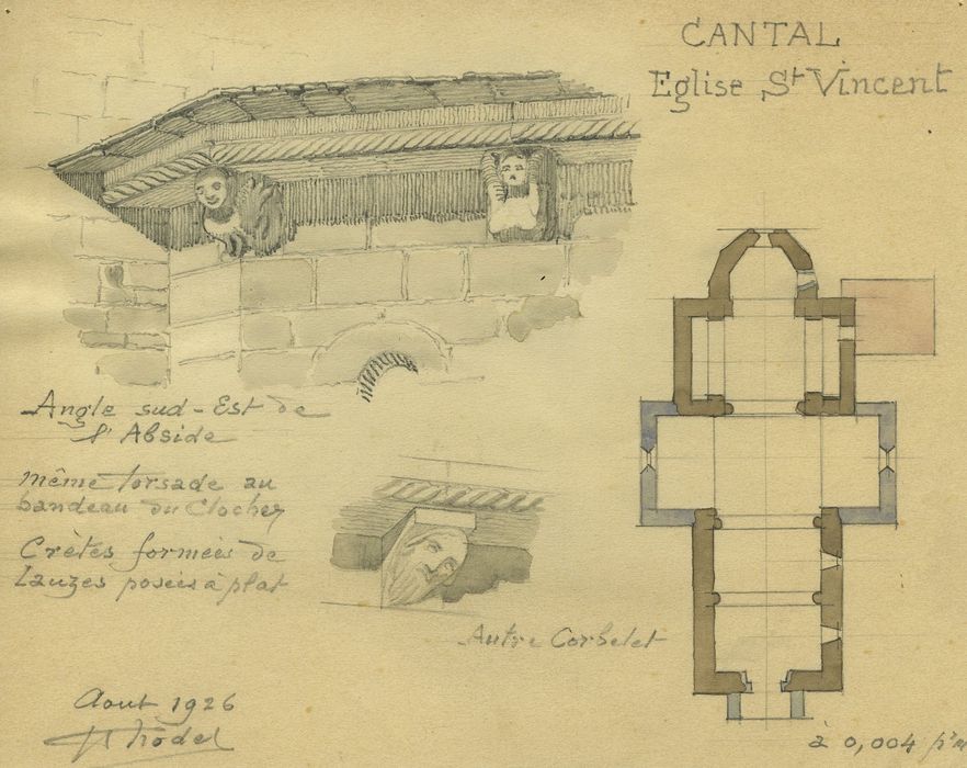 Eglise Saint-Vincent : Plan, détails architecturaux, vue partielle