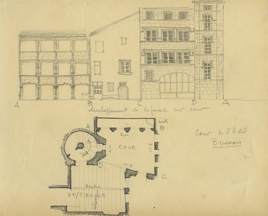 Hôtel Brisson : Façades sur rue et sur cour, plan, vue générale