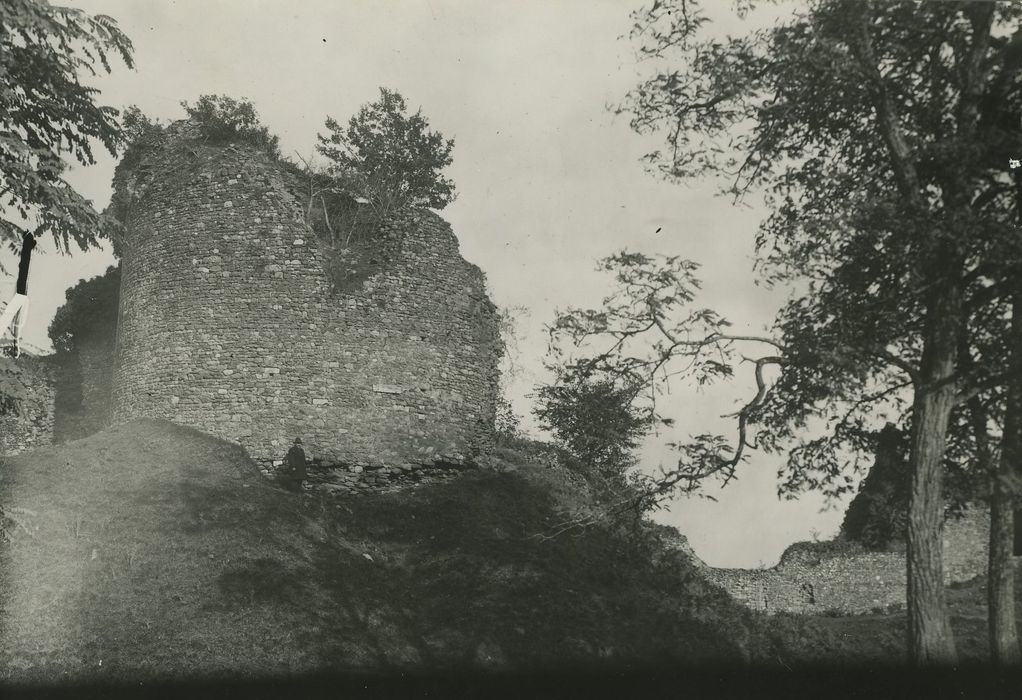 Restes du vieux château féodal : Donjon, vue générale des ruines