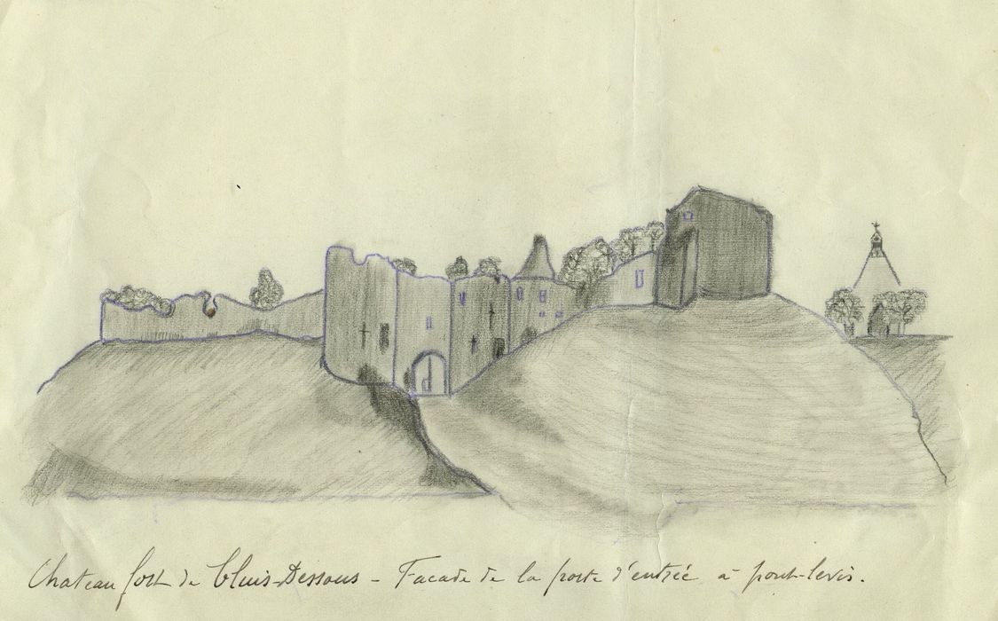 Restes du vieux château féodal : Vue générale des ruines