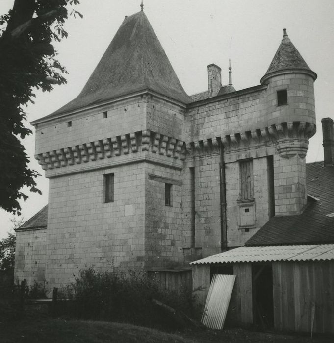 Ancien château : Donjon et porterie d’entrée, ensemble est, vue générale