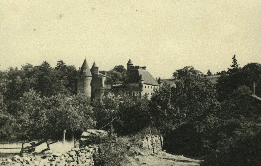 Château de l'Espinasse : Vue générale du château dans son environnement depuis le Sud-Est