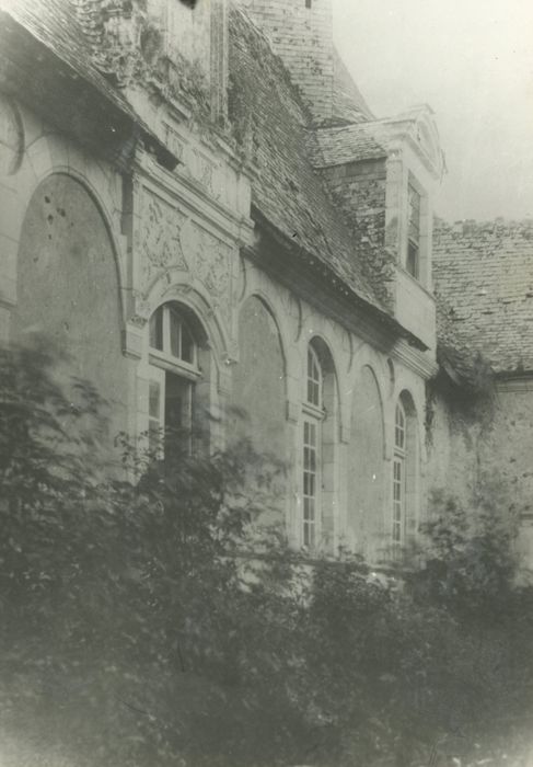 Ruines du château : Façade nord, vue partielle