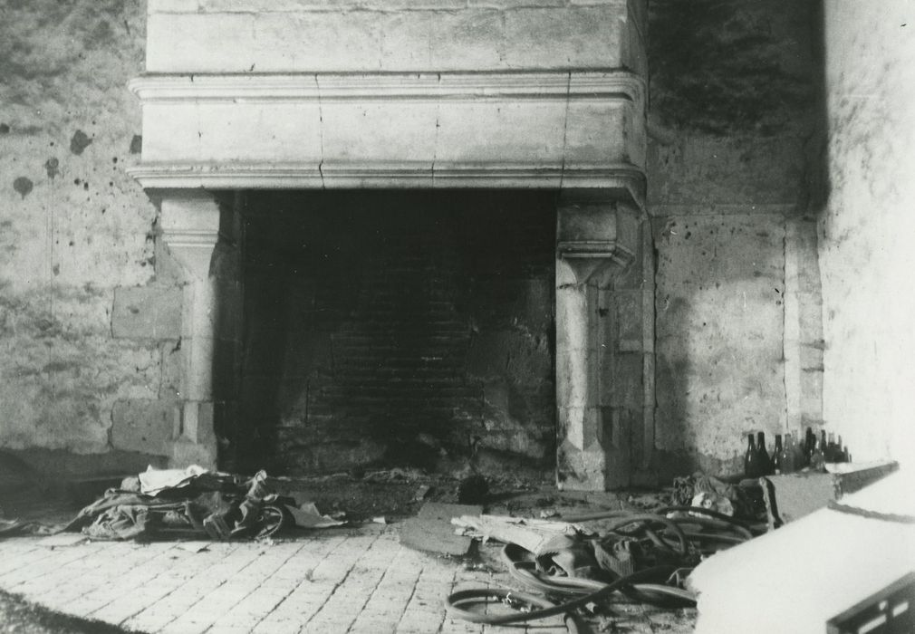 Manoir de l'Ortière : 1er étage, cheminée monumentale, vue générale