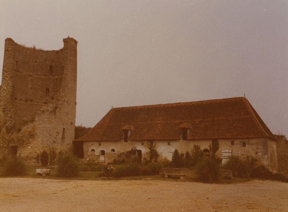 Château du Châtelier : Donjon et grande depuis la cour intérieure, ensemble ouest, vue générale