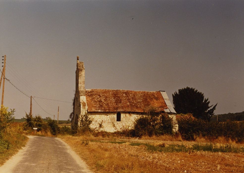 Château de Chargé : Chapelle, façade latérale sud, vue générale