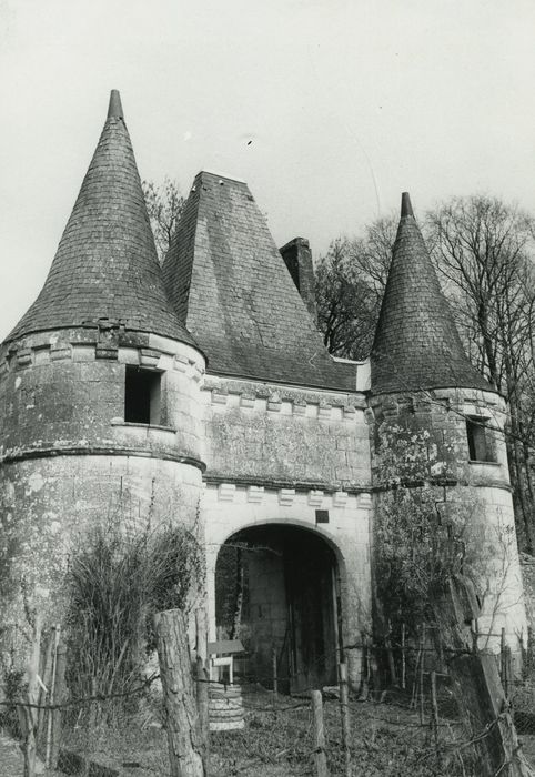 Ancien château de Montgauger (ou Mongoger) : Porterie, façade sud, vue générale