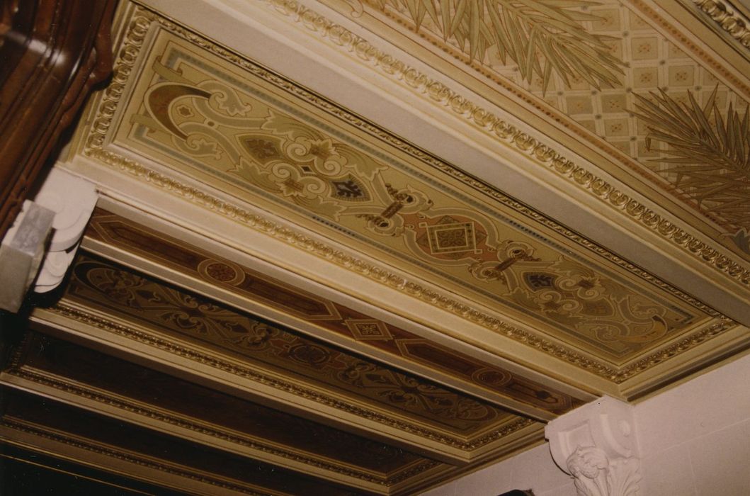 Synagogue : Vestibule, détail du plafond peint