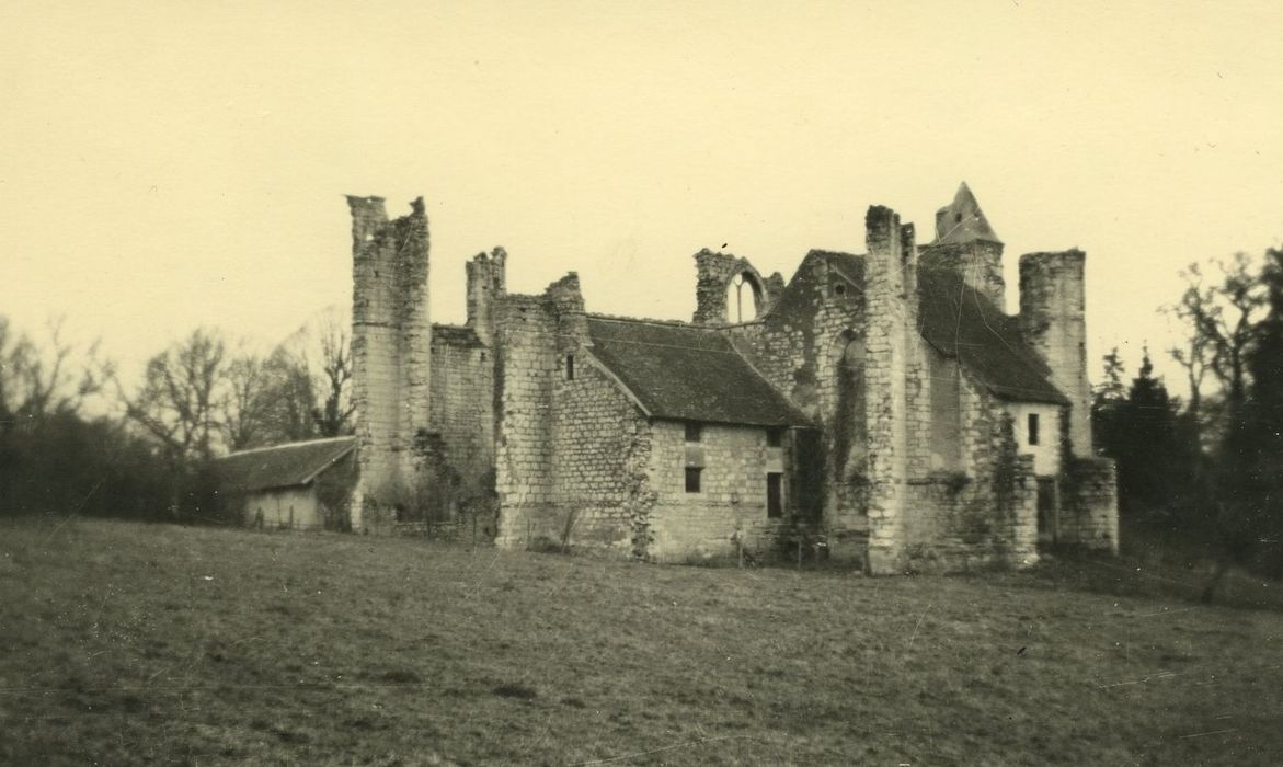 Prieuré de l'Epeau (restes) : Vue générale des ruines depuis le Sud-Est