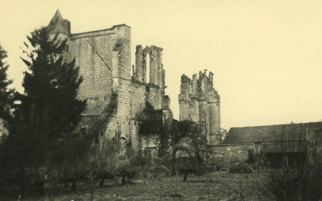 Prieuré de l'Epeau (restes) : Vue générale des ruines depuis le Nord-Ouest