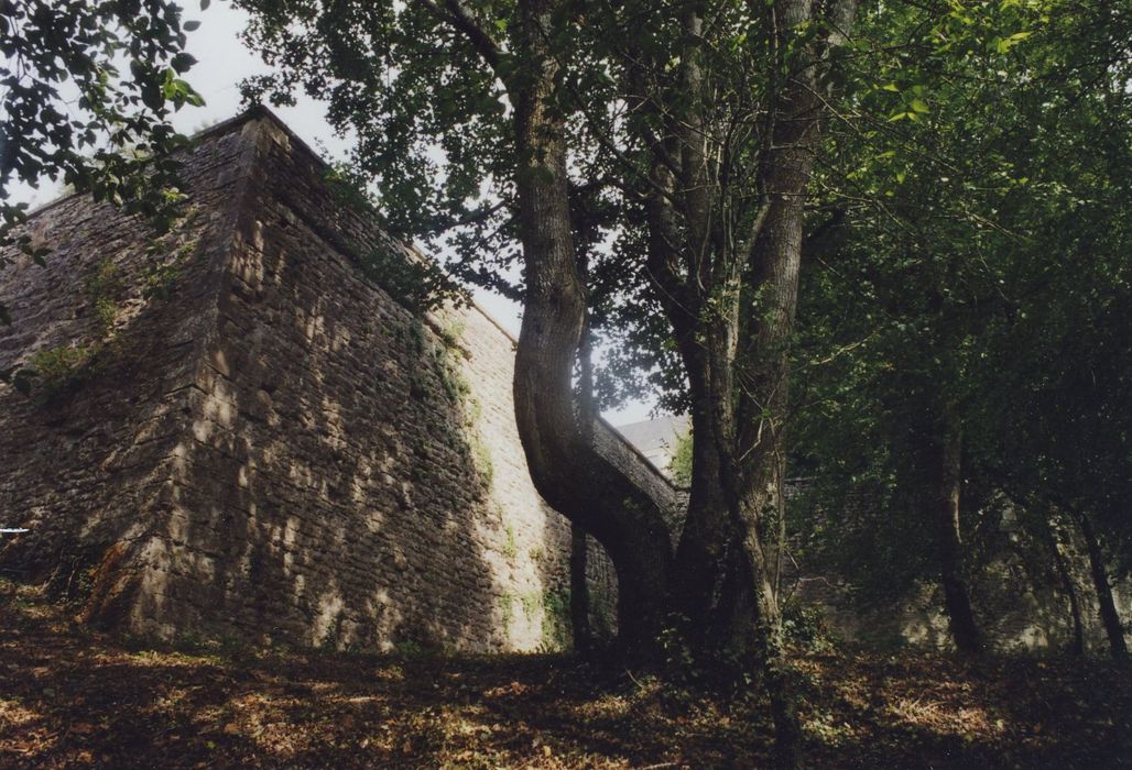 Château : Mur de soubassement, angle sud-ouest, vue partielle