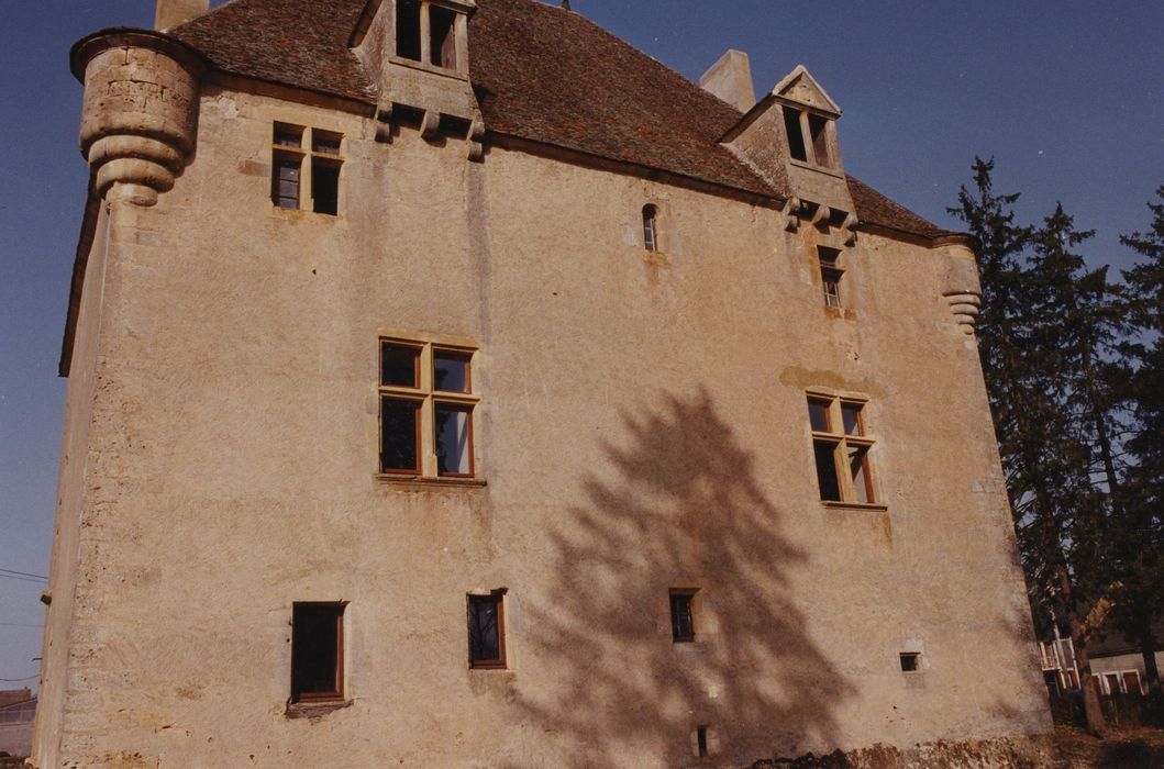 Donjon appelé logis du Prieur : Façade est, vue générale