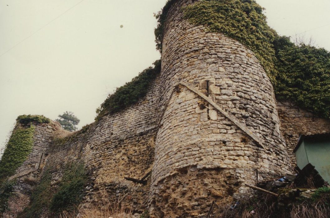 Ancien château : Courtine murs ouest, vue partielle