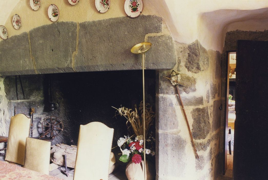 Château de Rochebrune : 1er étage, salle à manger, cheminée monumentale, vue générale