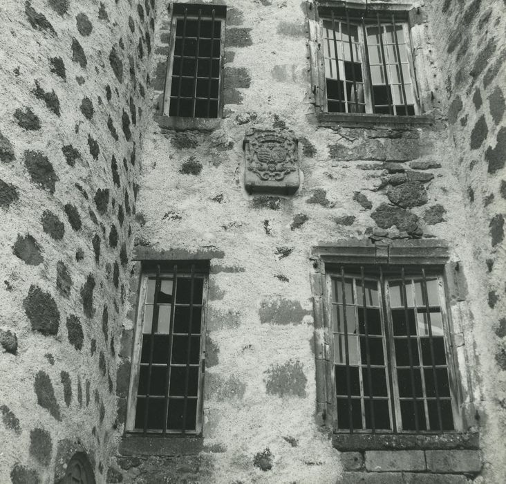 Château de Rochebrune : Façade sud-est, détail des maçonneries