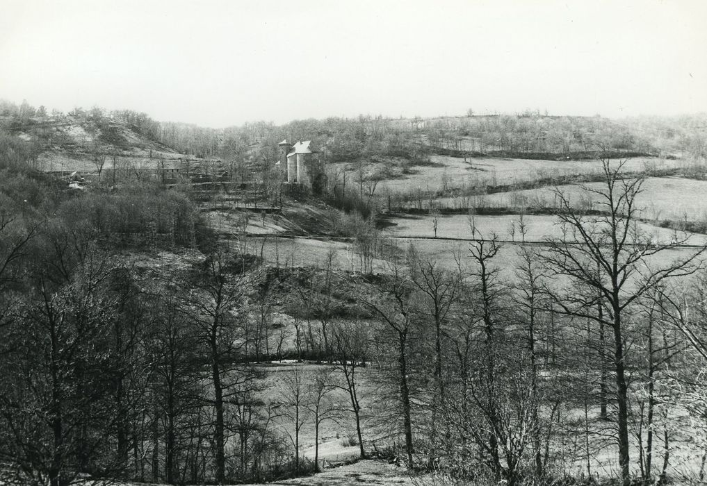 Château de Rochebrune : Vue générale du château dans son environnement depuis l’Est