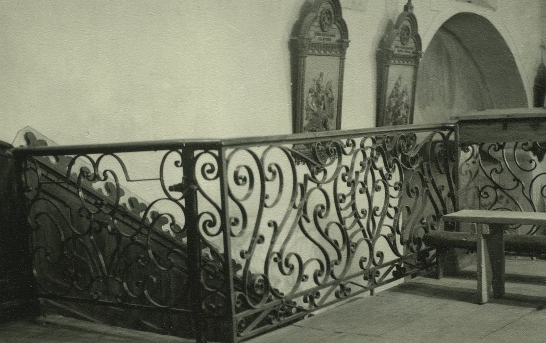Hôpital Saint-Jacques : Chapelle Notre-Dame, tribune, détail