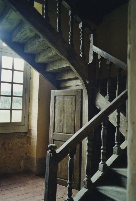 Domaine du château de Vésigneux : Escalier secondaire, vue partielle