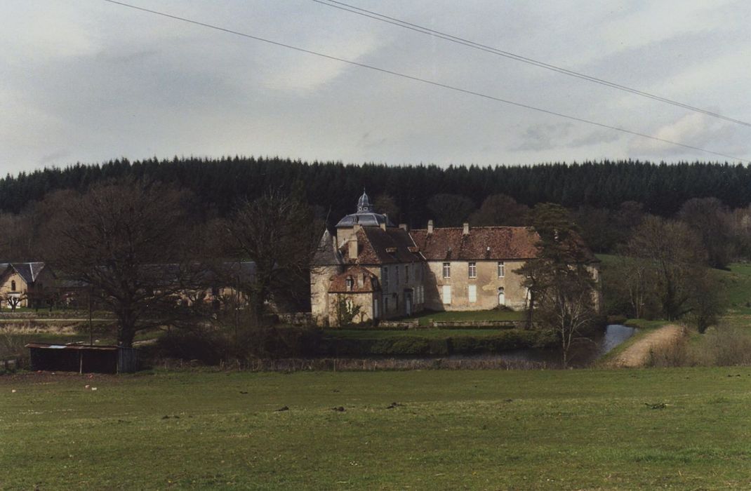 Domaine du château de Vésigneux : Vue générale du château dans son environnement depuis le Nord-Est