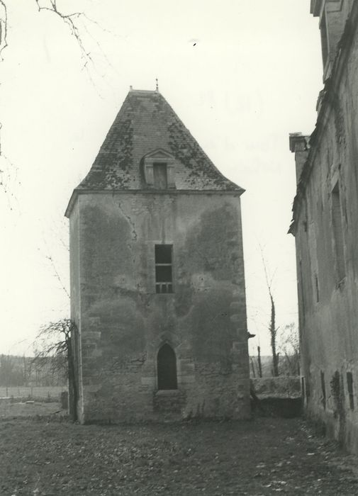 Château des Granges : Tour d’enceinte sur le Nohain, façade nord, vue générale