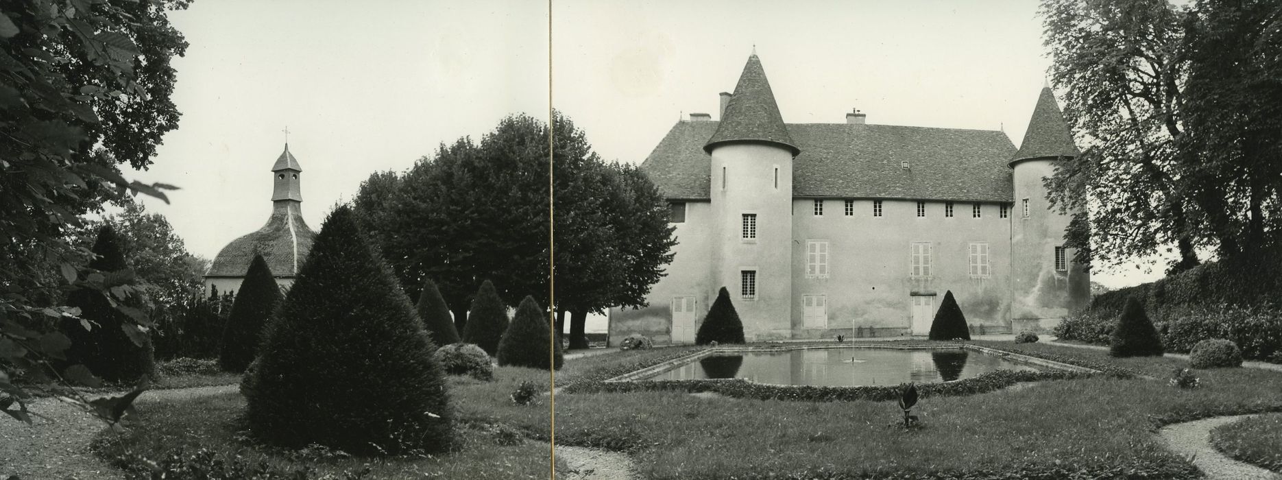 Château et chapelle de Corcheval : Ensemble sud, vue générale