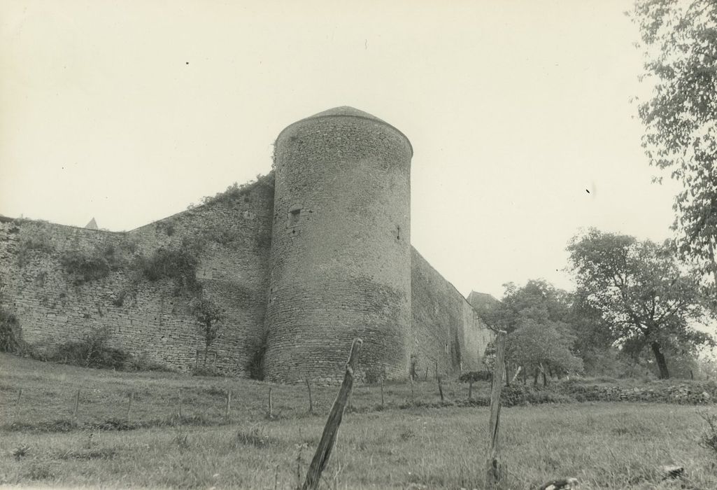 Château : Tour de flanquement de l’enceinte extérieure, ensemble est, vue générale