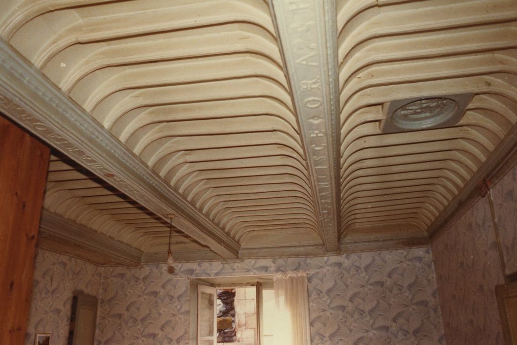 Maison dite du Baillage : 1er étage, grande salle, vue partielle du plafond