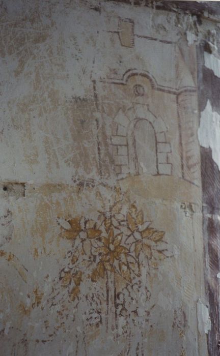 Eglise Saint-Vinebaud : Pile est de la coisée, peinture monumentale, détail