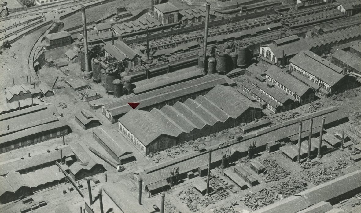 Usines Schneider (anciennes), ou ancienne halle aux grues et aux machines : Vue générale du site (maquette)