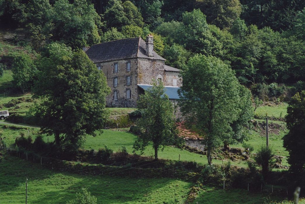 Château d'Estang : Vue partielle du château dans son environnement depuis le Sud-Ouest