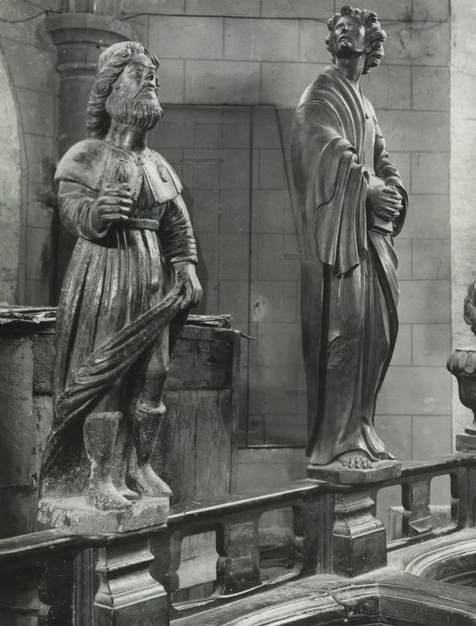 clôture de choeur (table de communion), statues, vue partielle