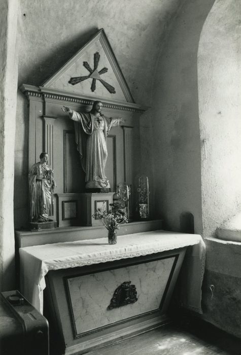 retable latéral, statue : Christ du Sacré Coeur