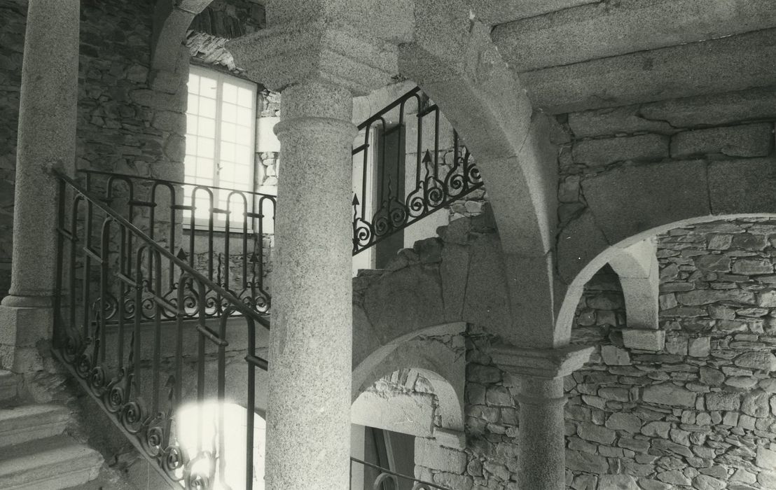 Château de Longevialle : Escalier monumental, vue partielle