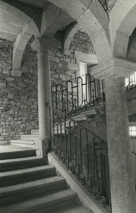 Château de Longevialle : Escalier monumental, vue partielle