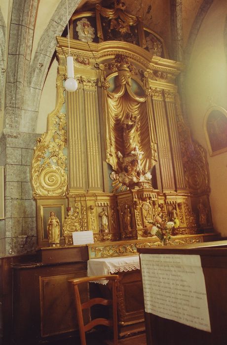 autel, gradin, tabernacle à ailes et exposition, retable de la Vierge ou du Rosaire