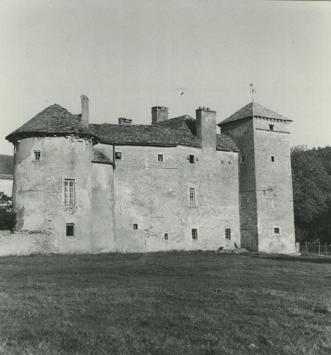 Château d'Ozenay : Façade ouest, vue générale